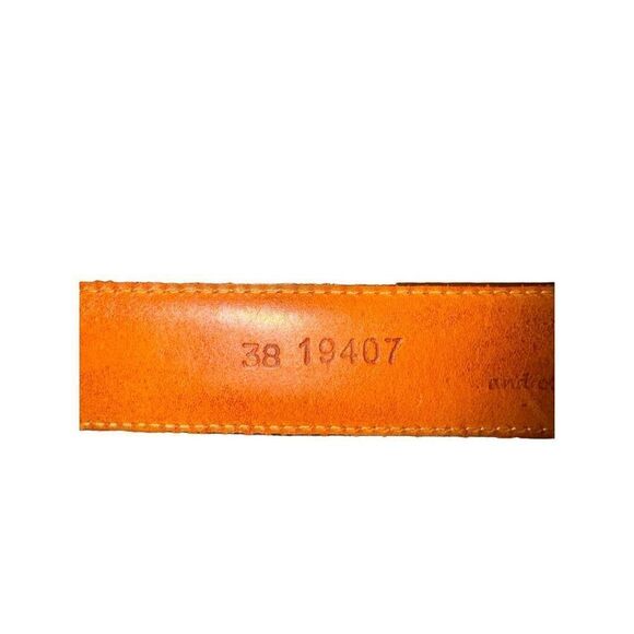 Brighton Cogniac Brown Full Grain Croc Embossed Leather Western Belt 38 - Picture 5 of 7